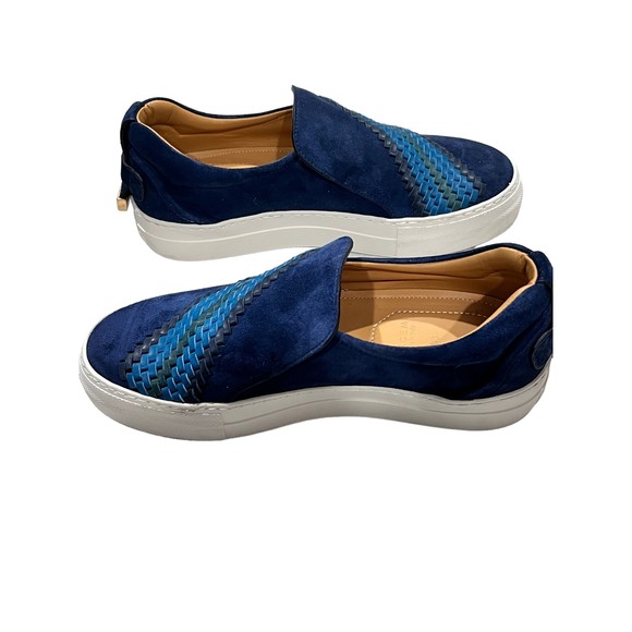 Buscemi Slip On Woven Inset Suede Slip-on Sneaker Weave Oceano Womens Size 6 - Picture 5 of 7